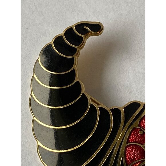 Crown Fish Cornucopia-Style Enamel Pin With Vibrant Fruit & Gold-Tone Details J0 - Picture 5 of 10
